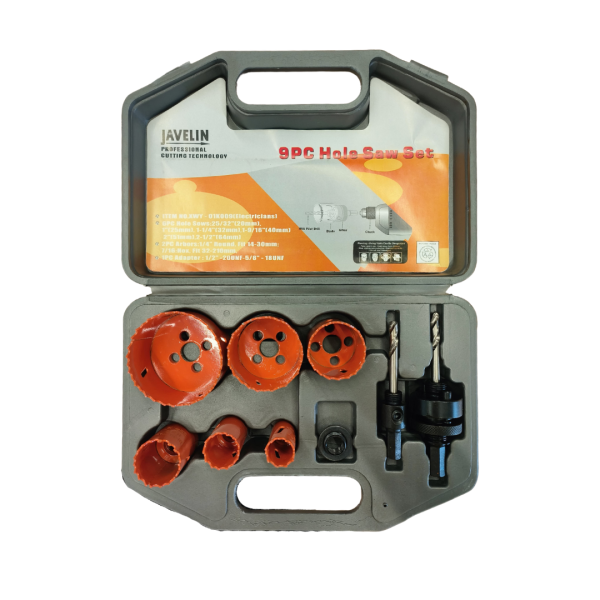 Rotary Holesaw 9Pc Set HSS BI, Metal Electrical 20-64mm